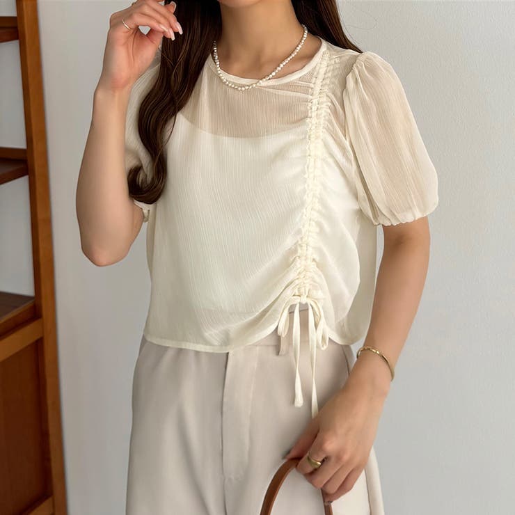 JOURNAL STANDARD relume｜シアーチェックバンドカラーブラウス
