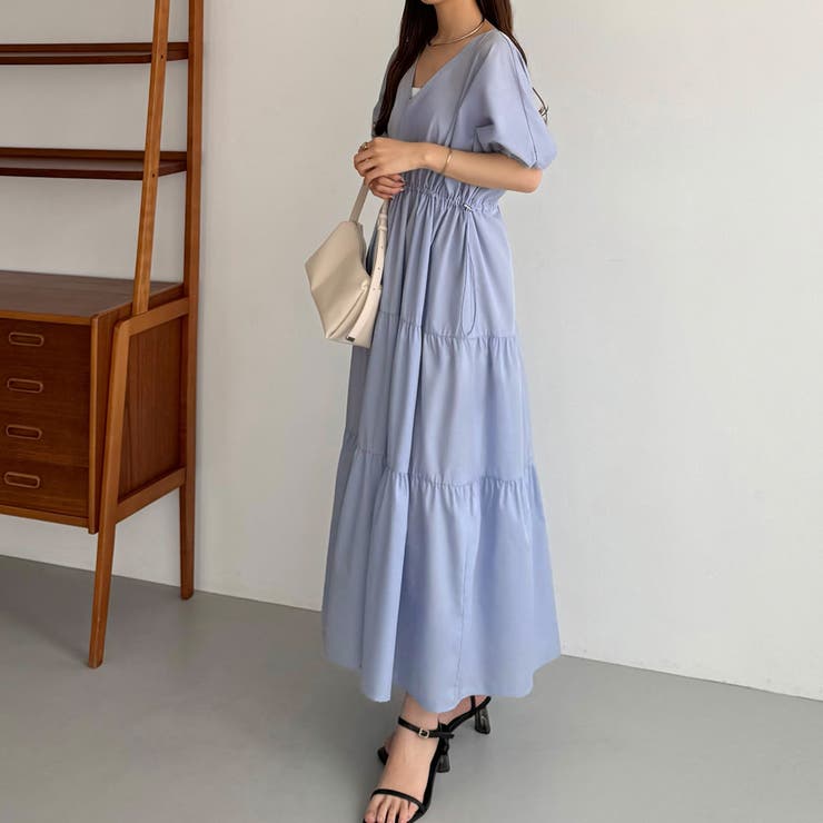 callautia Vネックドロストワンピース | JUNOAH | 詳細画像10 