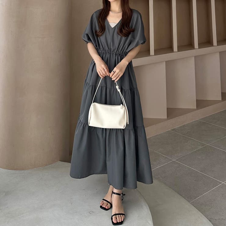 callautia Vネックドロストワンピース | JUNOAH | 詳細画像20 