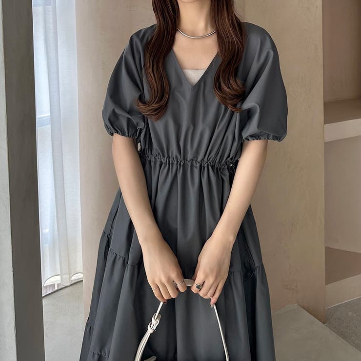 callautia Vネックドロストワンピース | JUNOAH | 詳細画像22 