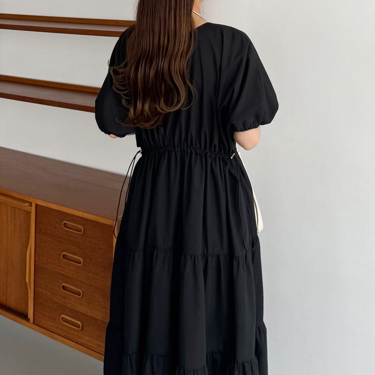 callautia Vネックドロストワンピース | JUNOAH | 詳細画像5 