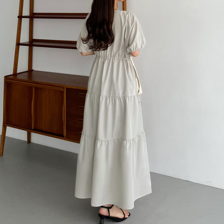 callautia Vネックドロストワンピース | JUNOAH | 詳細画像7 