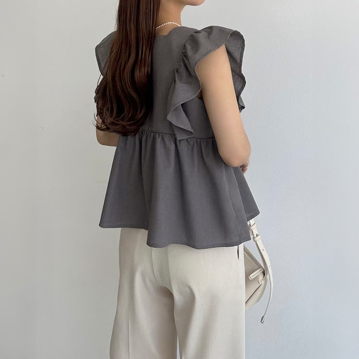 callautia フリルノースリーブブラウス | JUNOAH | 詳細画像16 