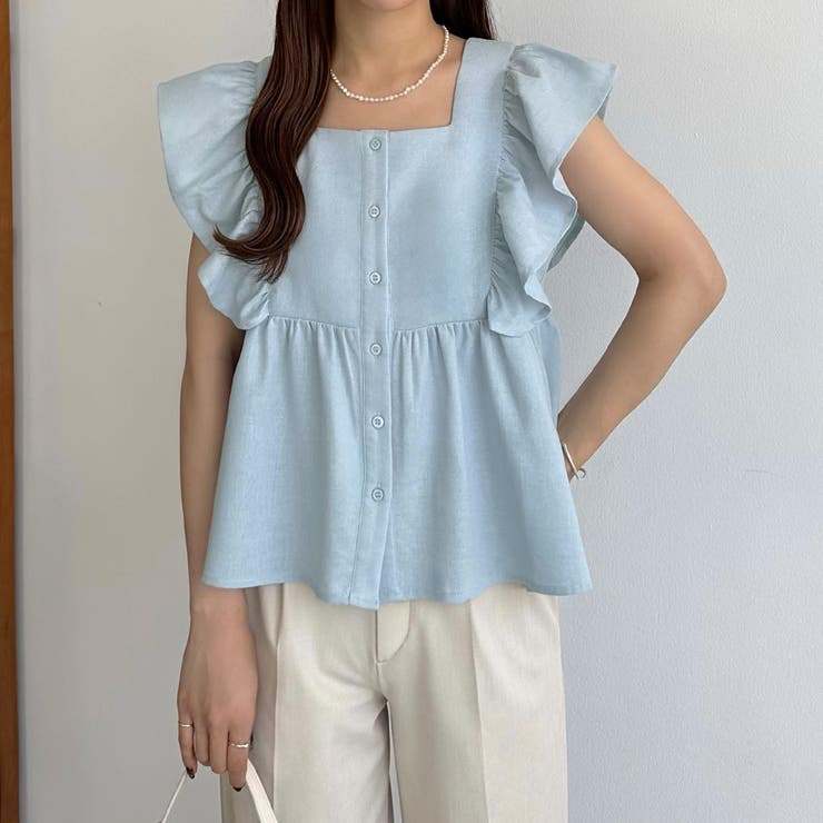 callautia フリルノースリーブブラウス | JUNOAH | 詳細画像18 