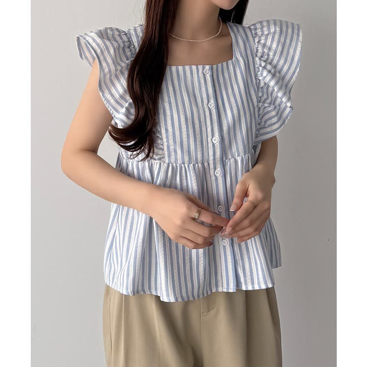 callautia フリルノースリーブブラウス | JUNOAH | 詳細画像22 