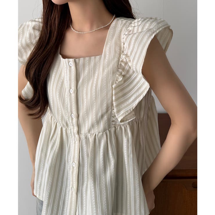 callautia フリルノースリーブブラウス | JUNOAH | 詳細画像25 