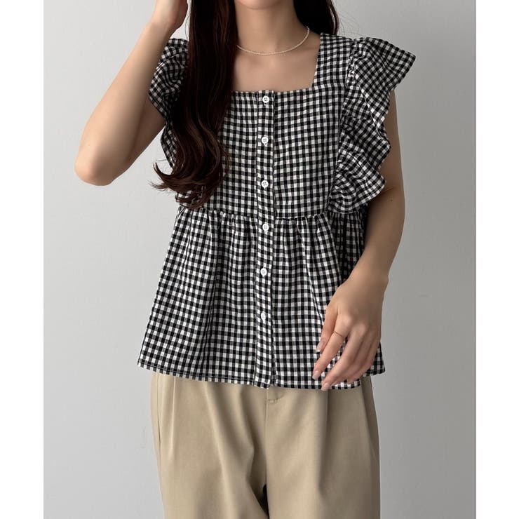 callautia フリルノースリーブブラウス | JUNOAH | 詳細画像28 