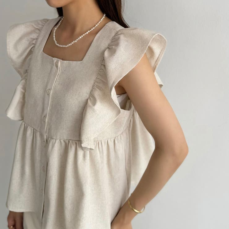 callautia フリルノースリーブブラウス | JUNOAH | 詳細画像6 