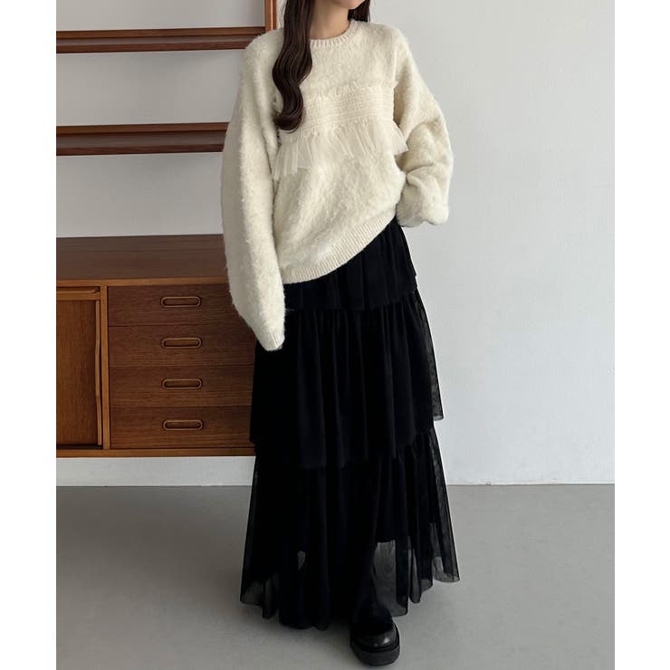 callautia チュールシャギーニット | JUNOAH | 詳細画像3 