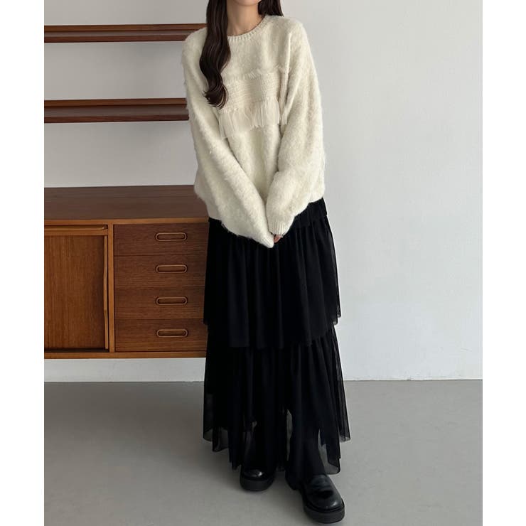 callautia チュールシャギーニット | JUNOAH | 詳細画像4 