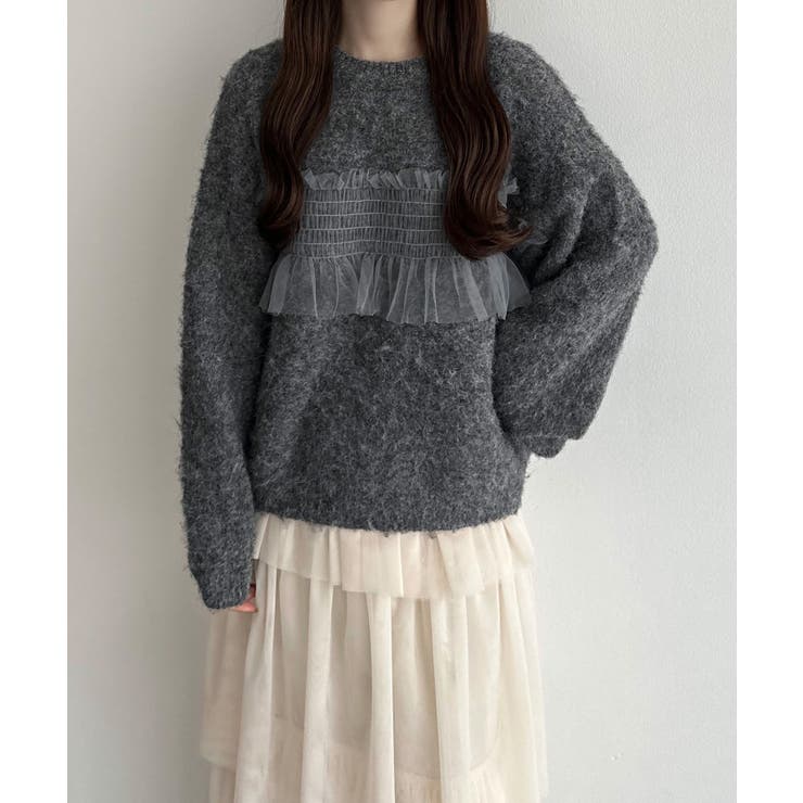 callautia チュールシャギーニット | JUNOAH | 詳細画像9 