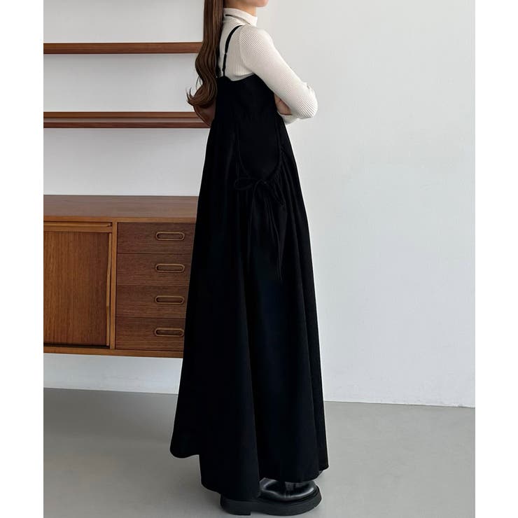 callautia 薄手コーデュロイドロストデザインフレアキャミ