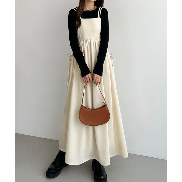callautia 薄手コーデュロイドロストデザインフレアキャミ