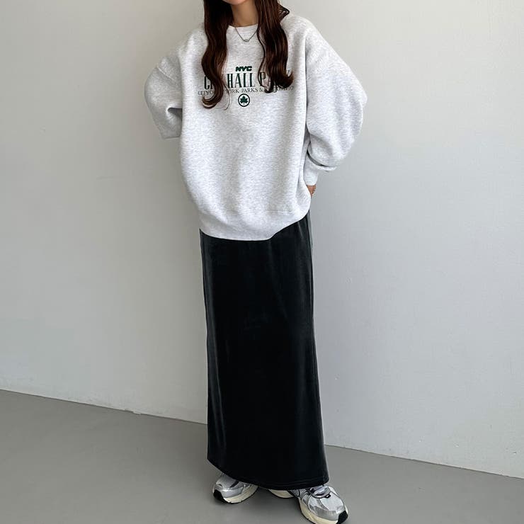 callautia ベロアロングIラインスカート | JUNOAH | 詳細画像9 