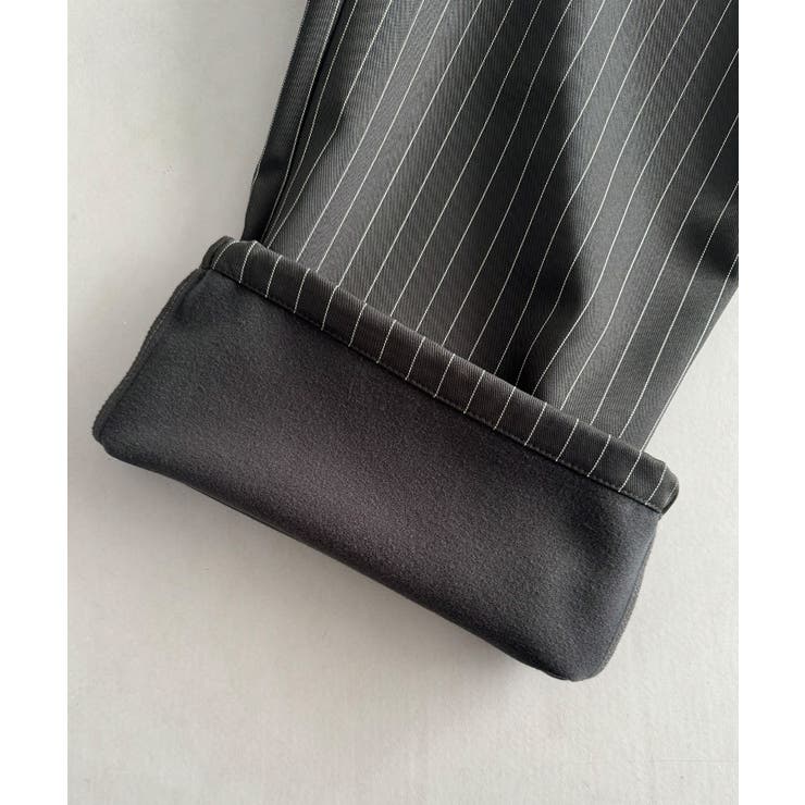 callautia 裏起毛ストライプタックスラックス | JUNOAH | 詳細画像14 