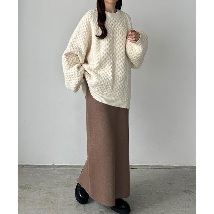 callautia ラメニットペンシルスカート | JUNOAH | 詳細画像15 