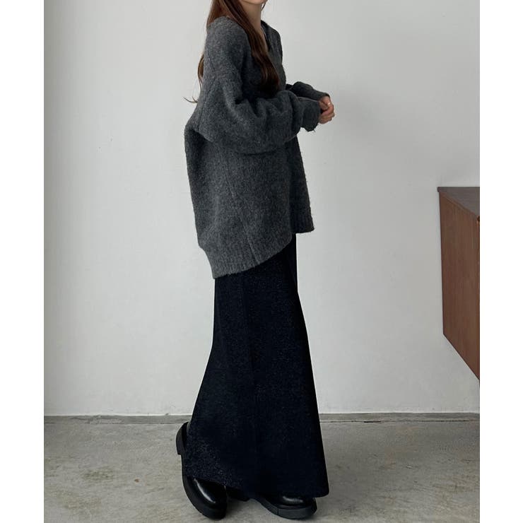 callautia ラメニットペンシルスカート | JUNOAH | 詳細画像5 