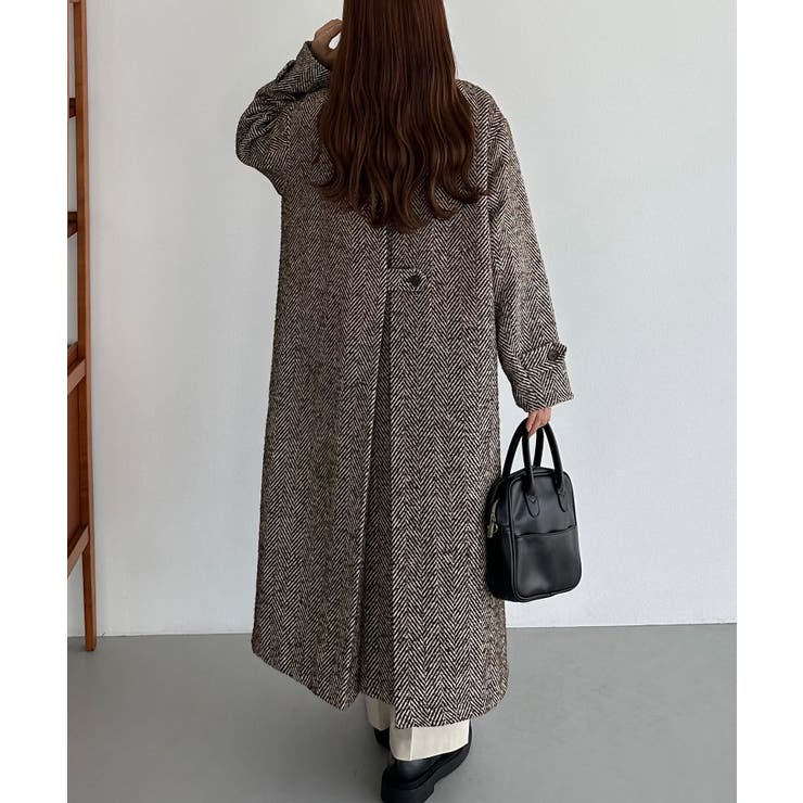 callautia 【柄選べる】スタンドカラーオーバーサイズロング