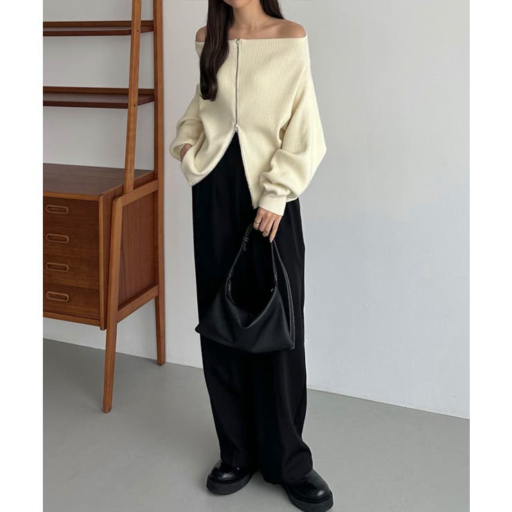 callautia Wジップオフショルニット | JUNOAH | 詳細画像10 