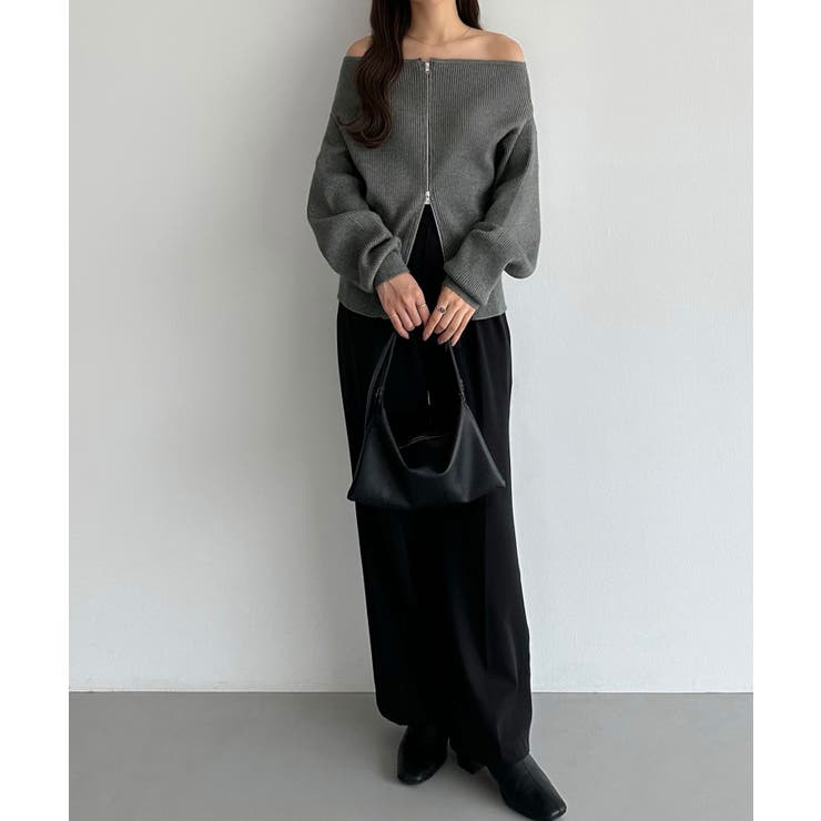 callautia Wジップオフショルニット | JUNOAH | 詳細画像17 