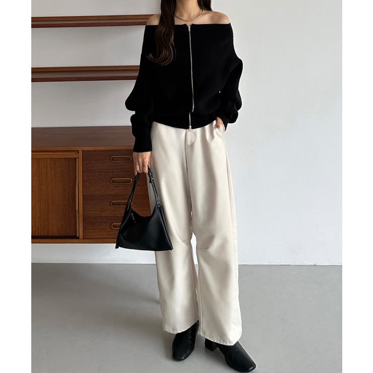 callautia Wジップオフショルニット | JUNOAH | 詳細画像5 