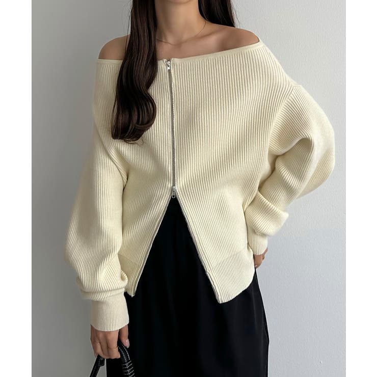 callautia Wジップオフショルニット | JUNOAH | 詳細画像8 