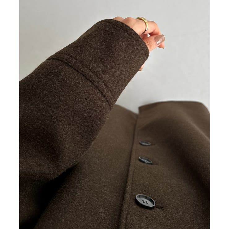 callautia コクーンスリーブステンカラーロングコート | JUNOAH | 詳細画像17 