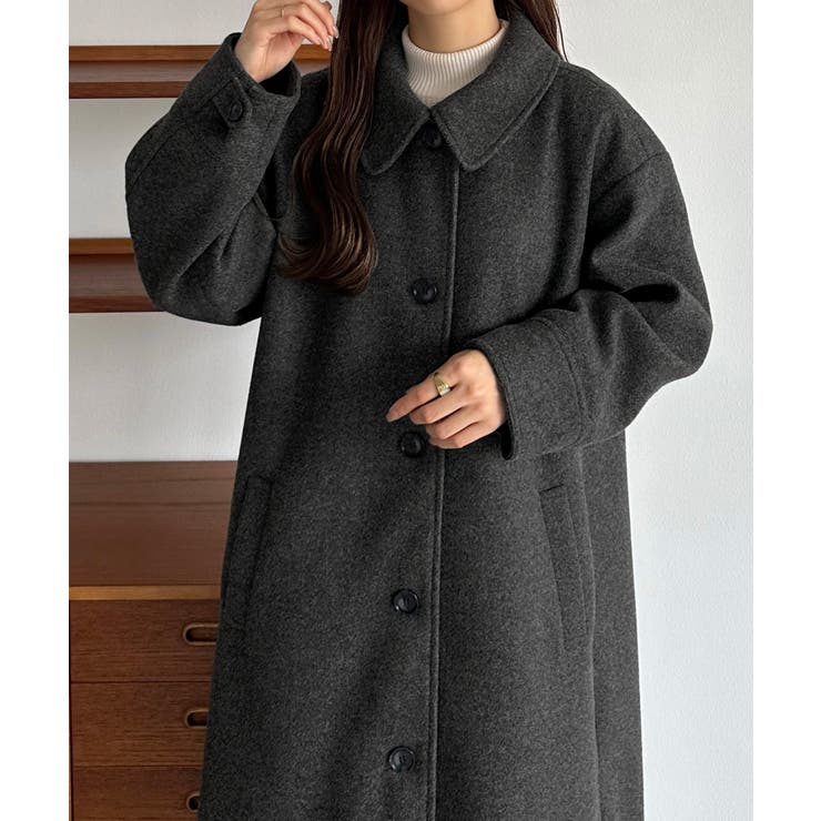 callautia コクーンスリーブステンカラーロングコート | JUNOAH | 詳細画像8 