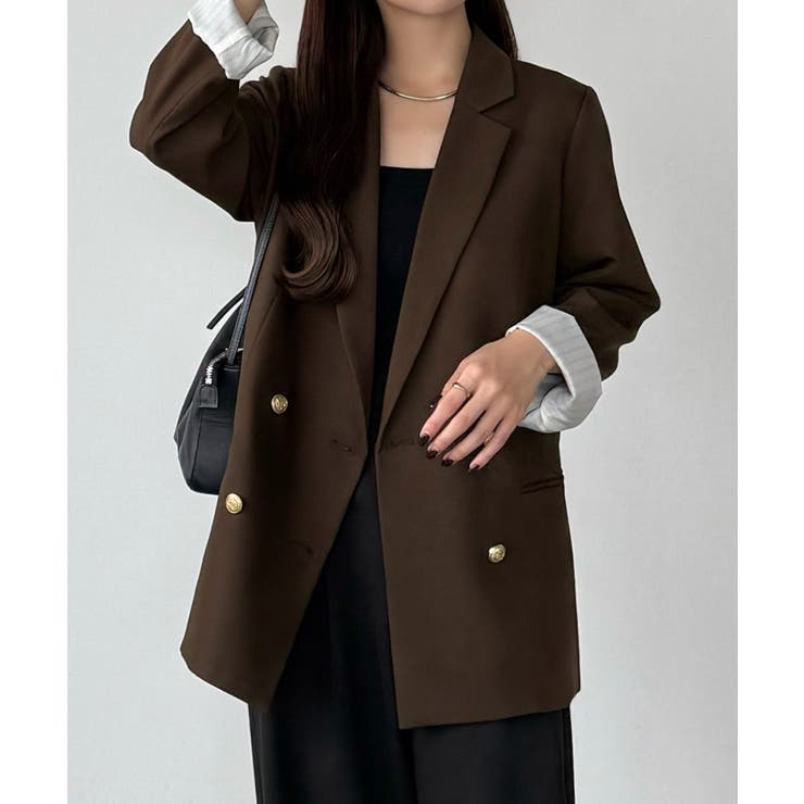 callautia ゴールドボタンテーラードジャケット[品番：AMTW0012085