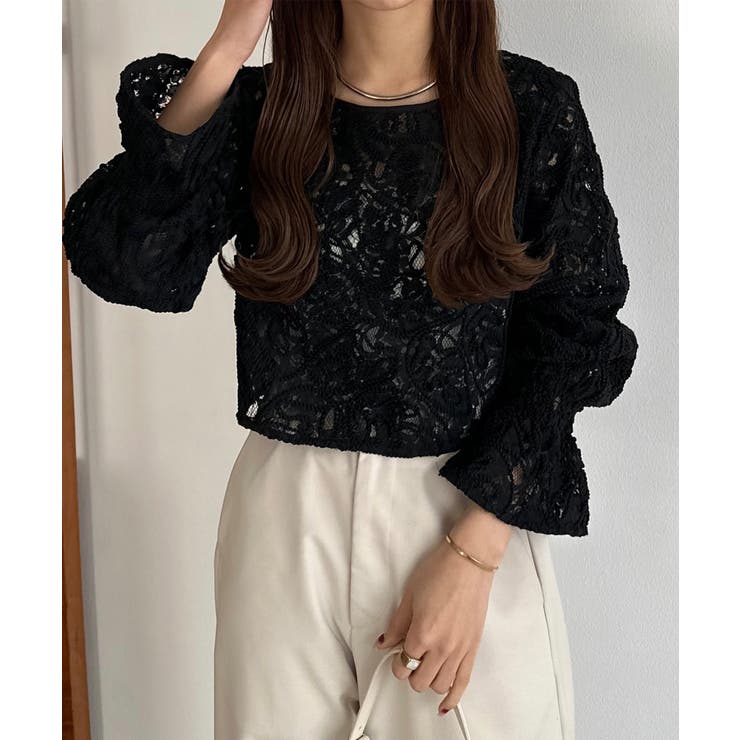 callautia 前後2wayシアーレースブラウス | JUNOAH | 詳細画像12 