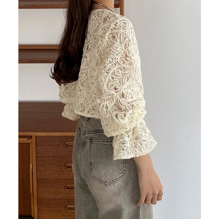 callautia 前後2wayシアーレースブラウス | JUNOAH | 詳細画像6 