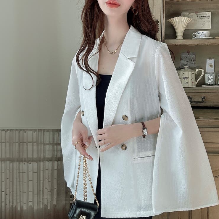 Meiru スリットスリーブサッカージャケット[品番：AMTW0010010