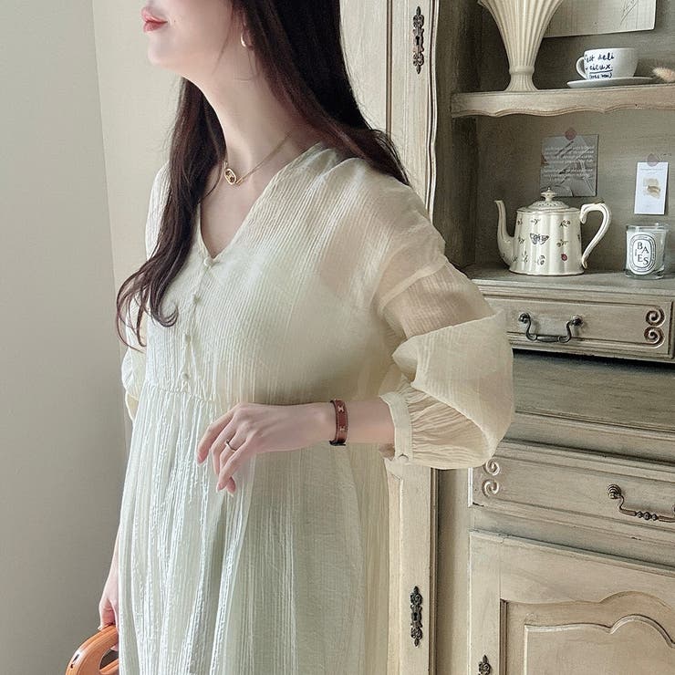 美品T IARA。Vネック ワンピース TIARA｜Vネックスウェットワンピース | Rakuten Fashion(楽天
