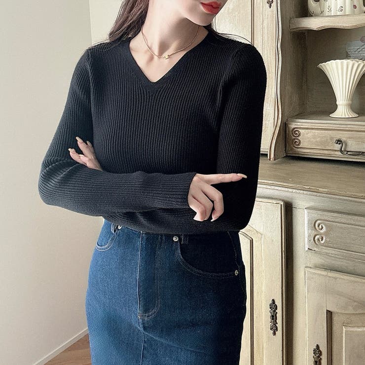 Meiru【選べる】厚手長袖リブニット | JUNOAH | 詳細画像16 