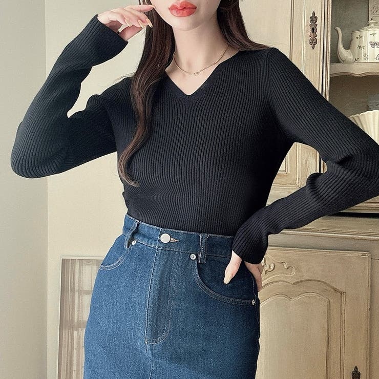 Meiru【選べる】厚手長袖リブニット | JUNOAH | 詳細画像17 