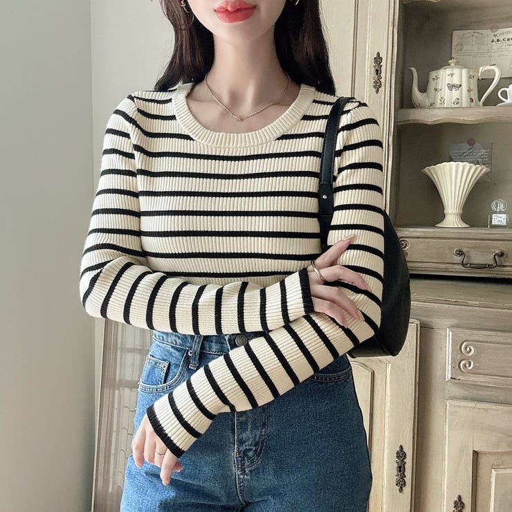 Meiru【選べる】厚手長袖リブニット | JUNOAH | 詳細画像24 