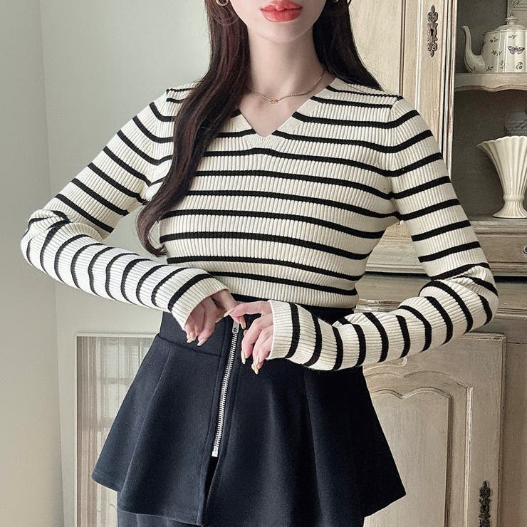 Meiru【選べる】厚手長袖リブニット | JUNOAH | 詳細画像27 