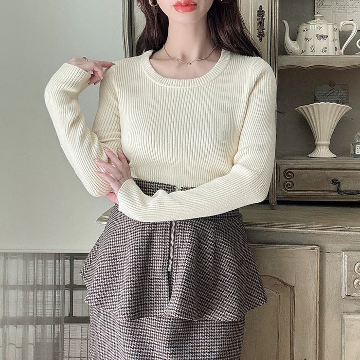 Meiru【選べる】厚手長袖リブニット | JUNOAH | 詳細画像4 