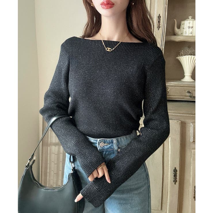 Meiru 【選べる】ラメリブニット | JUNOAH | 詳細画像11 