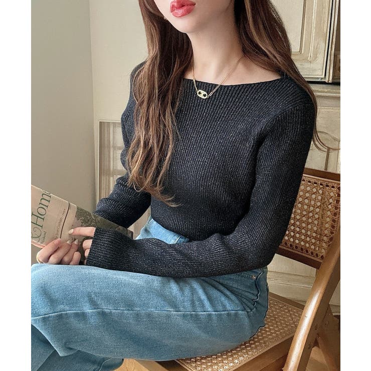 Meiru 【選べる】ラメリブニット | JUNOAH | 詳細画像12 