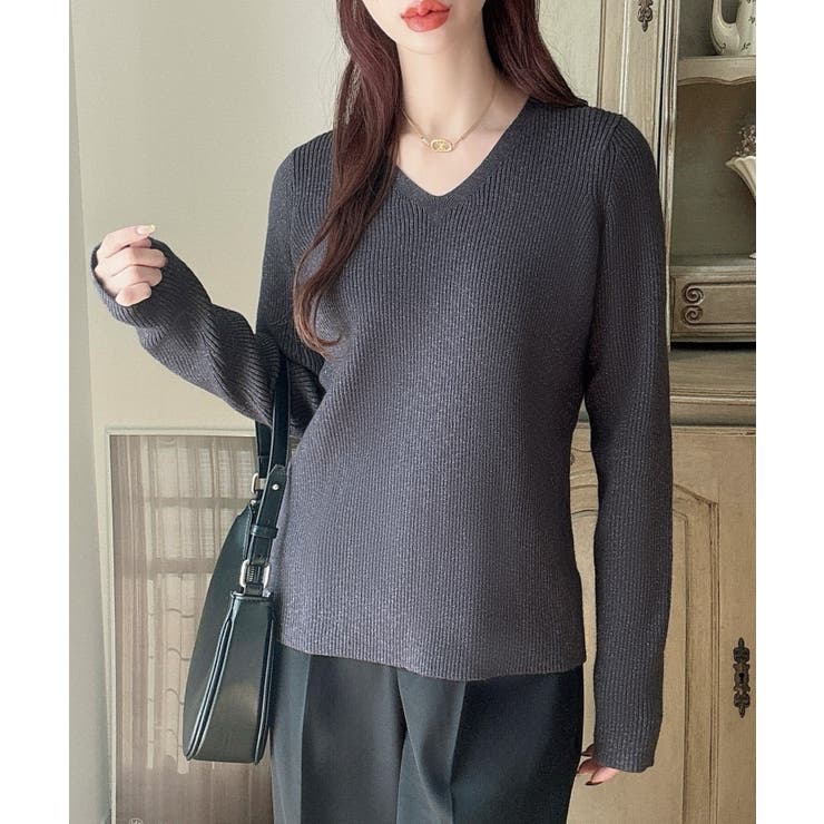 Meiru 【選べる】ラメリブニット | JUNOAH | 詳細画像25 