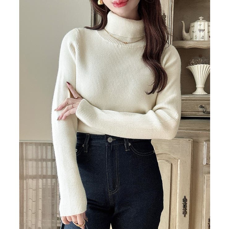 Eアイボリー | Meiru 【選べる】ラメリブニット | JUNOAH