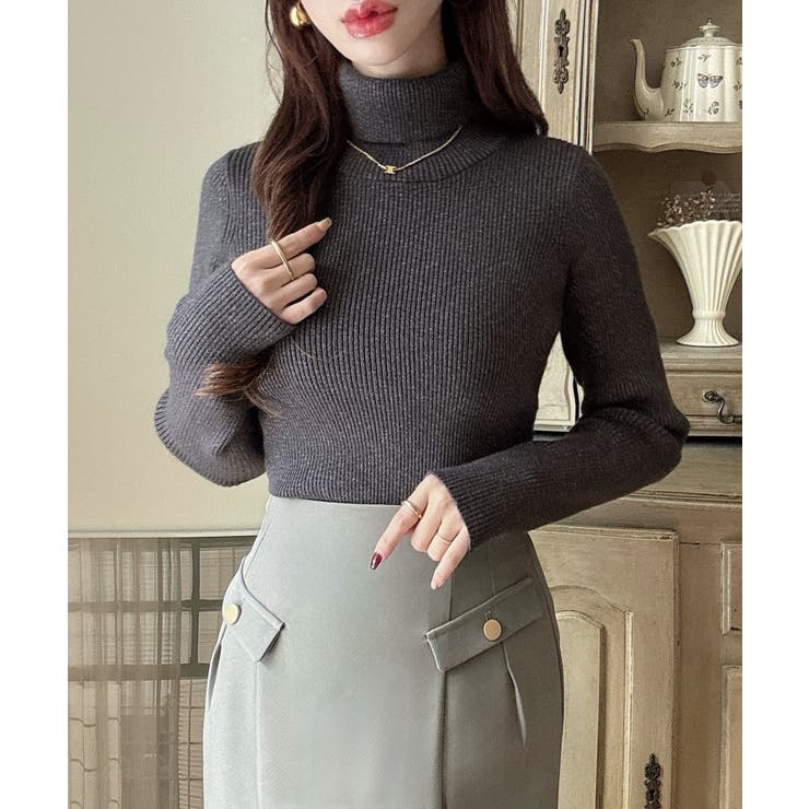 Eチャコール | Meiru 【選べる】ラメリブニット | JUNOAH