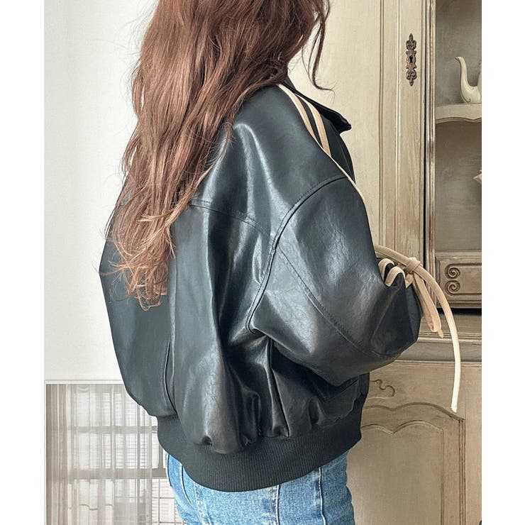 MEIMEIJ メイメイジェイ リボン ブルゾン ジャケット MEIMEIJ メイメイジェイ リボン ブルゾン ジャケット MeiMeiJ(メイメイ