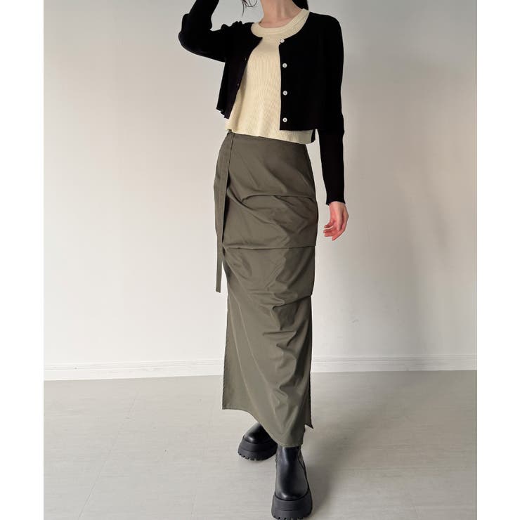 レイヤード風配色ショートニットトップス | JUNOAH | 詳細画像8 