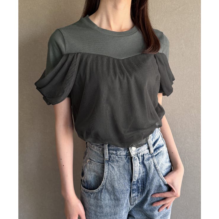 チュールドレープTシャツ | JUNOAH | 詳細画像6 