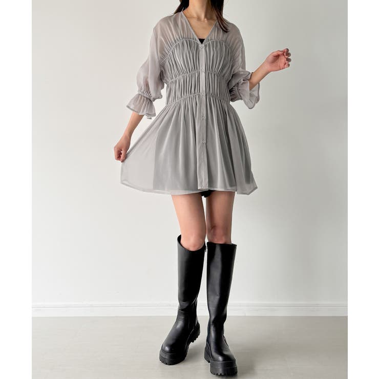 シャーリングデザインシアーチュニック | JUNOAH | 詳細画像11 