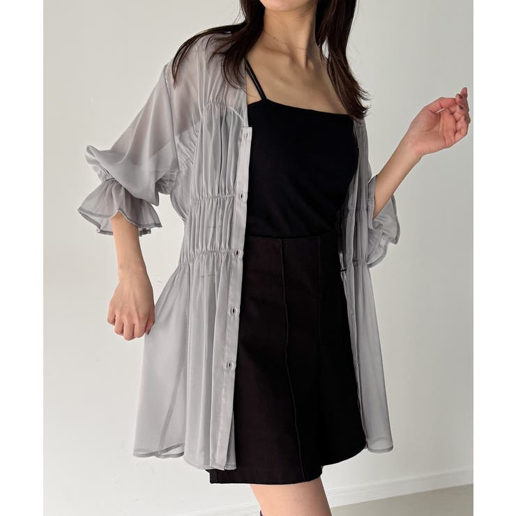 シャーリングデザインシアーチュニック | JUNOAH | 詳細画像14 