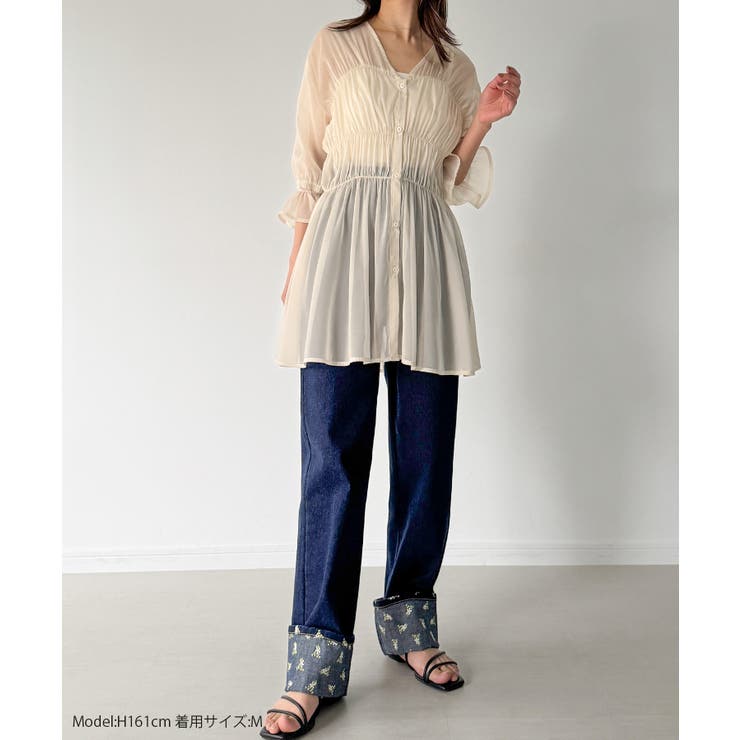 シャーリングデザインシアーチュニック | JUNOAH | 詳細画像2 