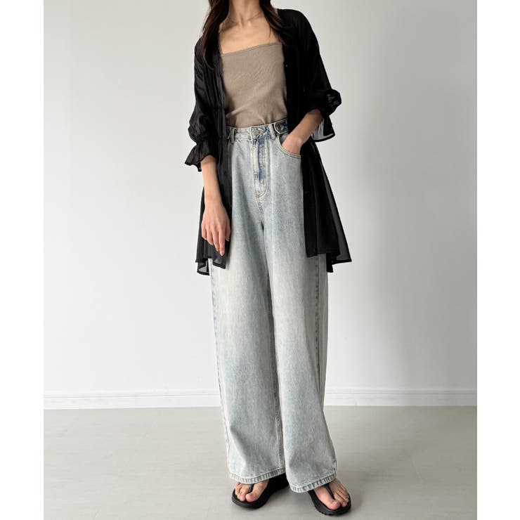 新品‼️ タグ付き？❗️ADORE ベージュ&ブラック　チュニック &g'aime（アンジェム）の「【&g'aime】バイカラーロングニット
